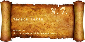 Marics Tekla névjegykártya